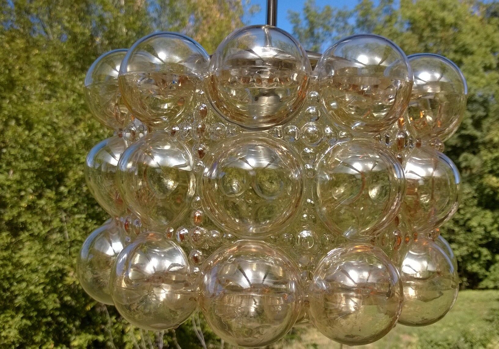 Hanging lamp bubble glass Helena Tynell for Limburg