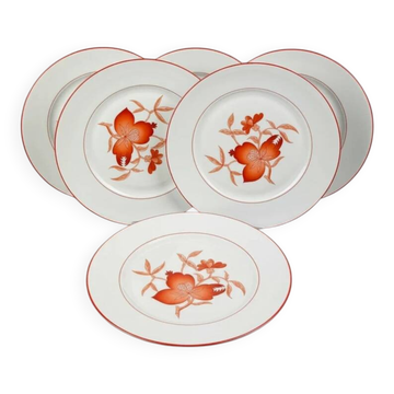 Haviland Limoges Service de 6 assiettes plates, modèle Sou-Tcheou