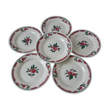 Set of 6 flat plates Gien model Saverne
