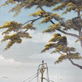 Oil on canvas "Return from fishing"