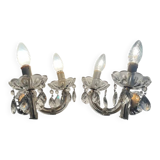 Pair of wall lights with pendants