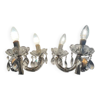 Pair of wall lights with pendants