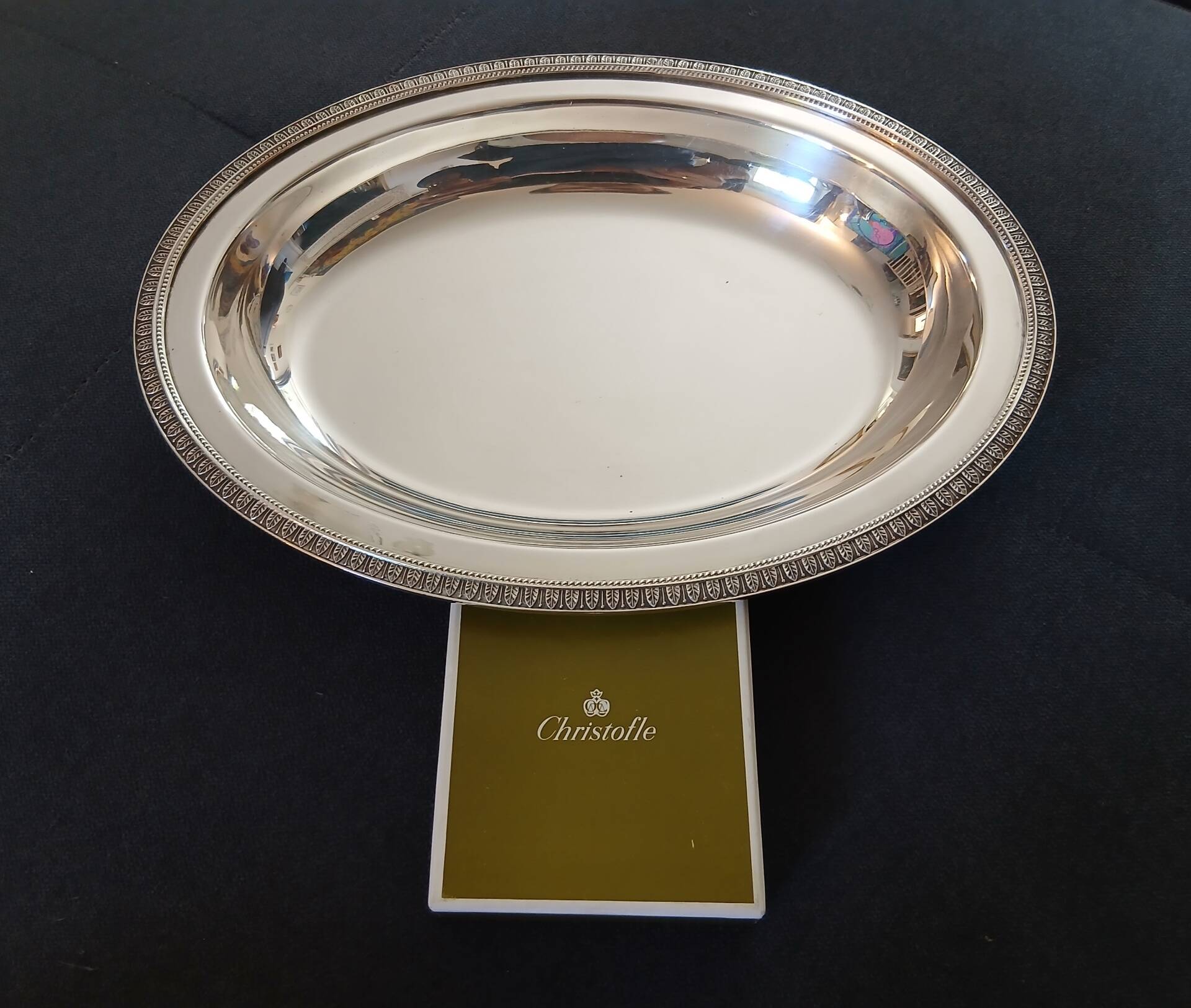 Christofle Malmaison oval serving platter silver-plated metal
