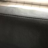 Full-grain black leather sofas