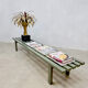 Vintage metal slatted bench 'Meta' Metaform