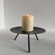 Vintage Modernist Large Sized Black Metal Candle Holder