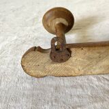 Antique wall coat rack, 3 hooks