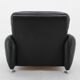 1970s Italian Armchair in Black Leather