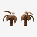 Pair of rattan sconces