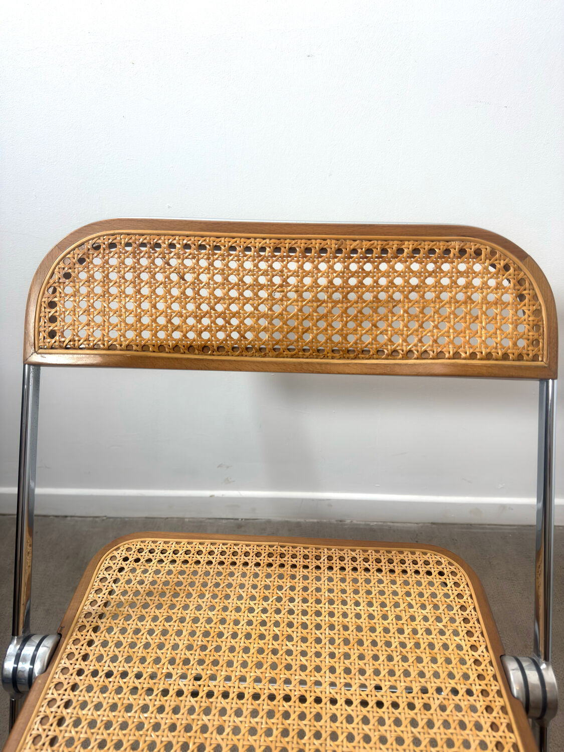 Plia folding chair by Giancarlo Piretti for Castelli – Rattan