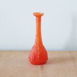 Vase orange en pâte de verre art nouveau