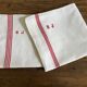 Pair of old tea towels, old linen