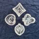 4 Daum crystal ashtrays playing cards