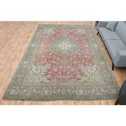 1970s Vintage Persian Handmade Wool Red Area Rug 296x391