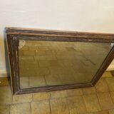 Antique solid oak mirror
