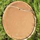 Old large oval wall mirror in silver painted wood - 1950s