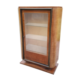 Vitrine art déco en noyer et laiton des années 30