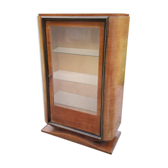 Art deco showcase in walnut and brass from the 30s