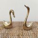 Pair of vintage brass swans