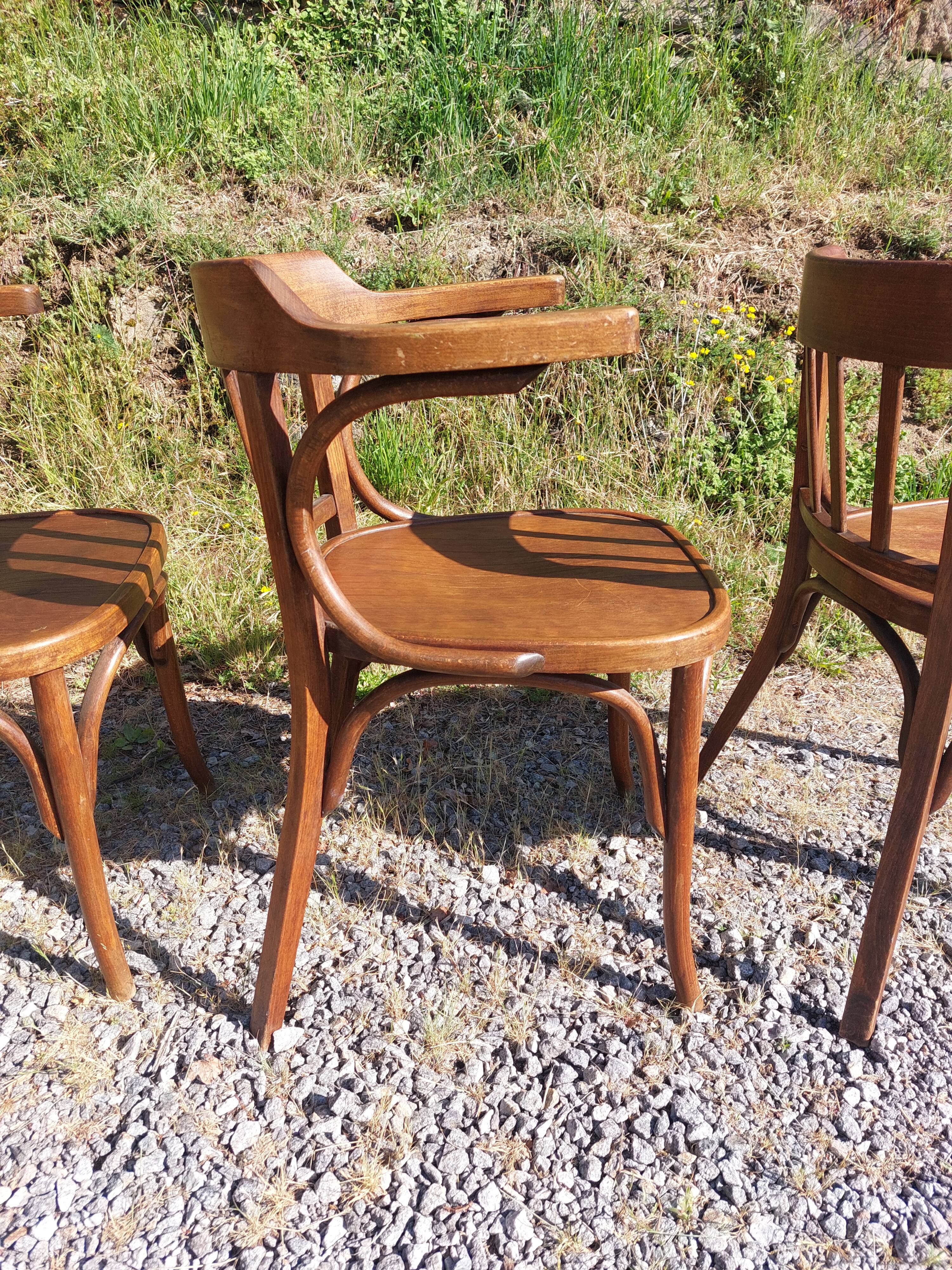 4 fauteuils Baumann en bois courbé