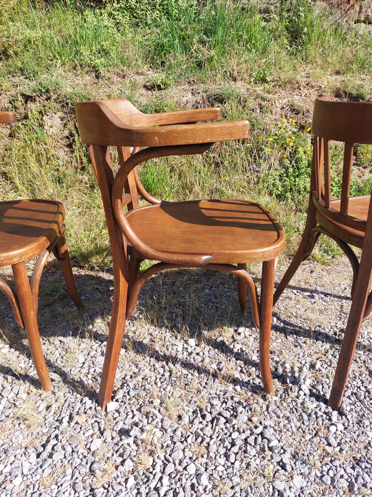 4 fauteuils Baumann en bois courbé