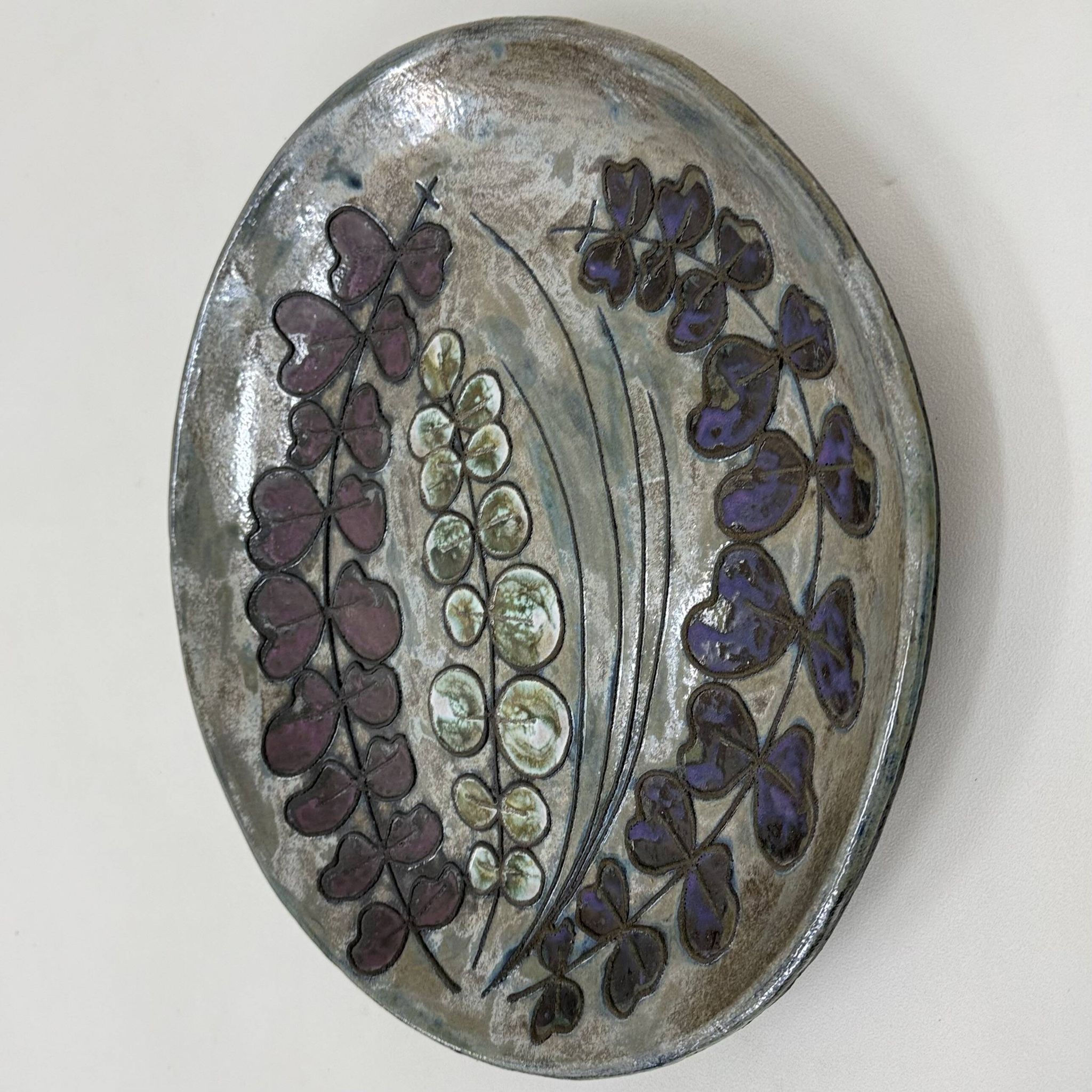 Assiette murale en céramique Rusha Handarbeit, années 1970, Allemagne
