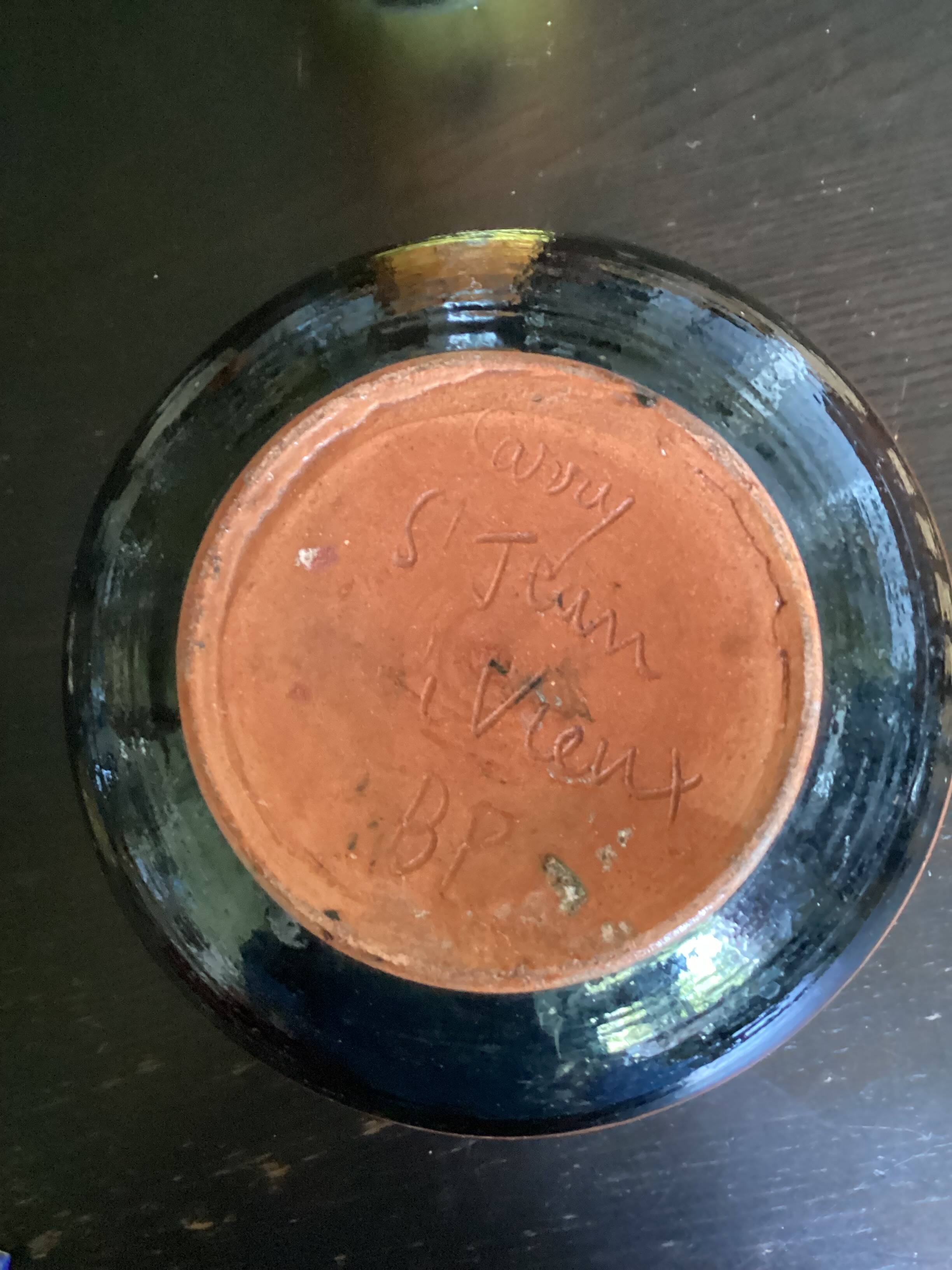 Vintage signed ceramic vase dimensions: height - 22 cm - diameter - 15 cm