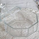 Arcoroc vintage transparent glass sugar bowl