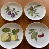 Set of 4 Vintage Hutschenreuther Fruit Dessert Plates 20cm, Side Plate