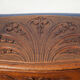 Old chest, carved wooden chest, curved chest on wheels, interior decoration