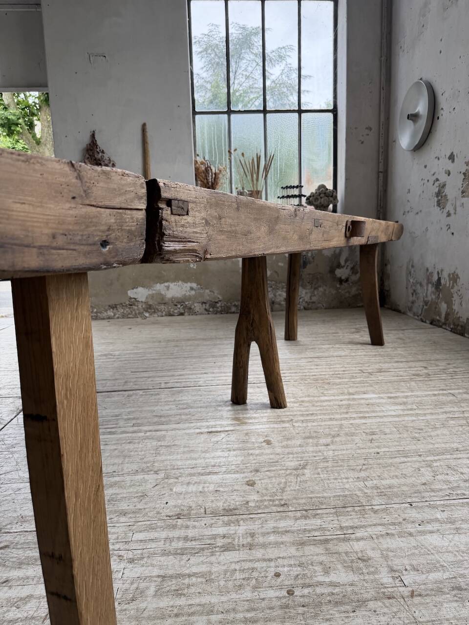 Brutalist popular art table XXL 3.5m/4m pine and oak