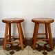Paire de tabourets en pin, 1980s