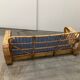 Sofa rectangulaire en rotin à six brins exclusif pour trois places, d'après Paul Frankl, années 50.