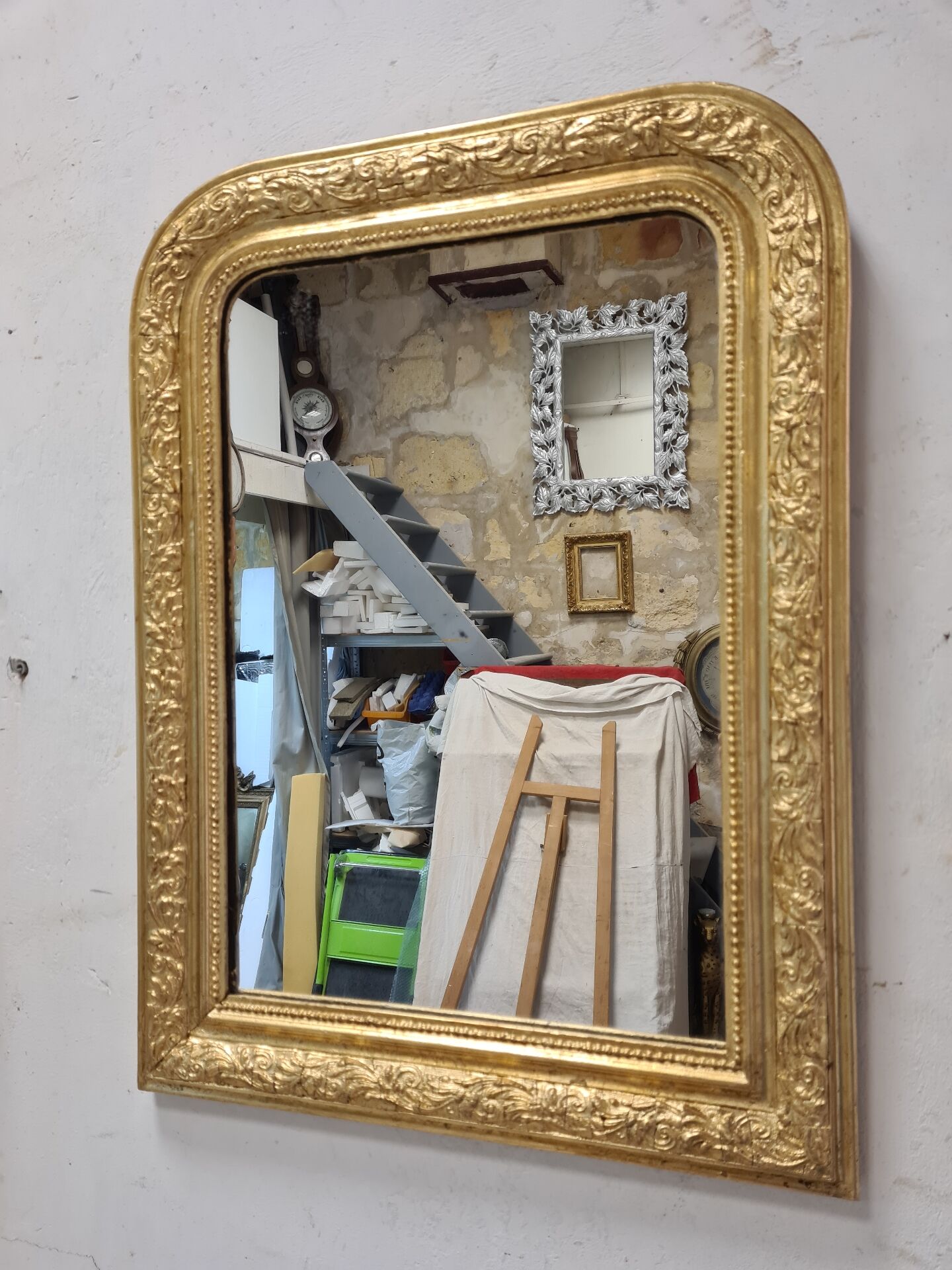 Antique gilded mirror in Louis Philippe style