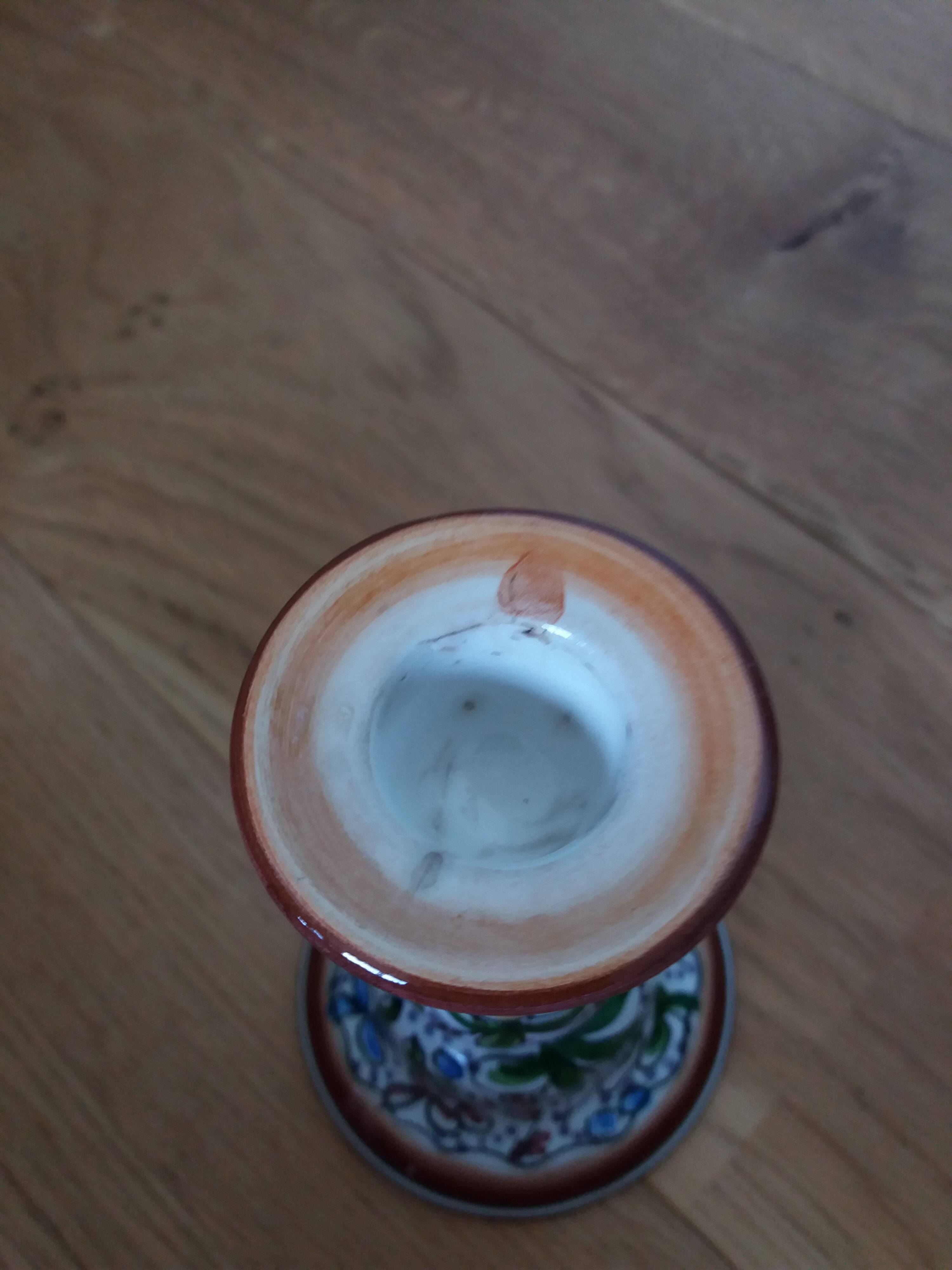 Hand painted Portugal Coimbra candle holder