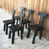Set of chairs 1950 black woods