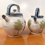 2 old ceramic chevrettes from Charolles