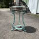 Antique bistro heating table "Le Coquet", enamelled tray, piece by piece.