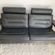 Black leather sofa Nova Roche Bobois
