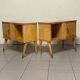 Pair of Maple and Glass Nightstands, Italy, 1950