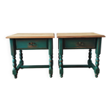 Pair of patinated bedside tables