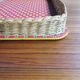 Wicker and wood serving tray