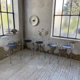 Set of 5 “silver moon” high stools Pascal Mourgue