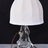 Very Heavy Crystal Twisted Drop Art Deco French Lamp