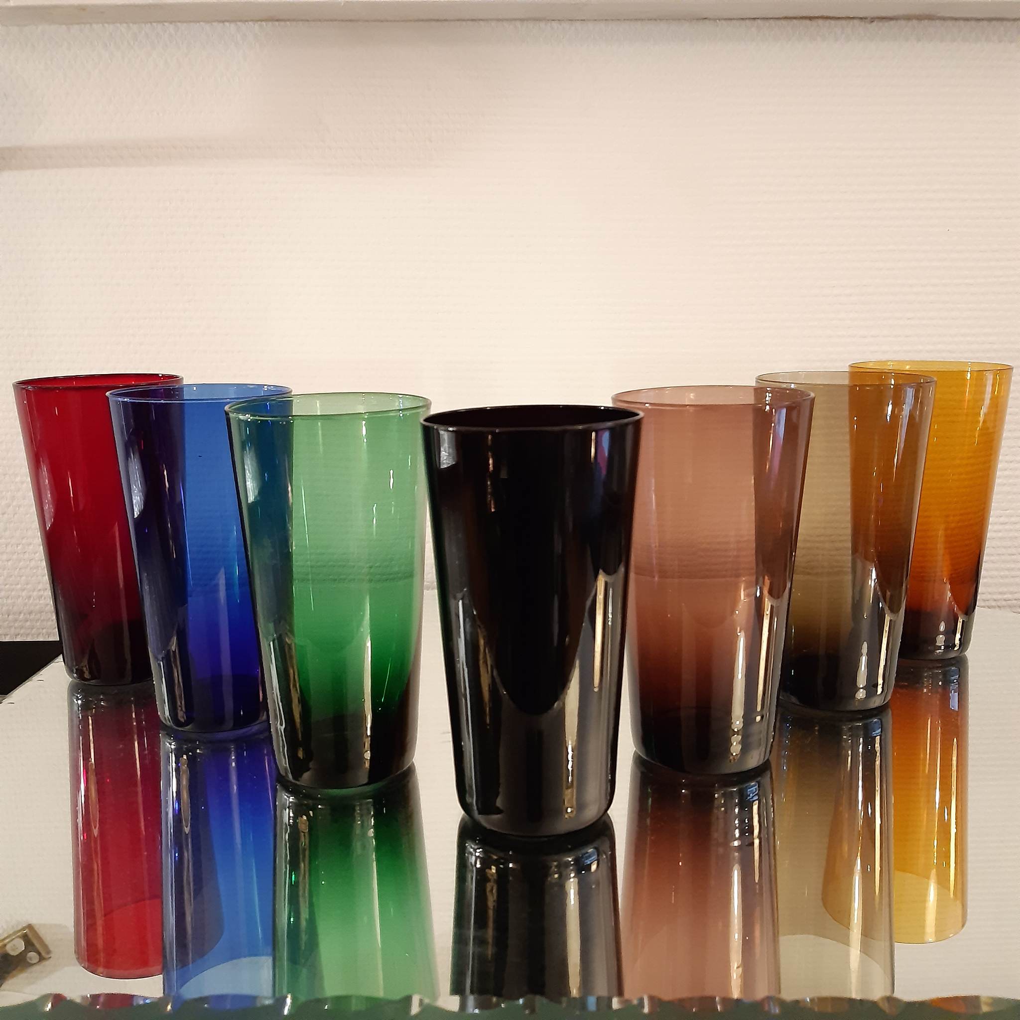 Full service colored glasses 60s