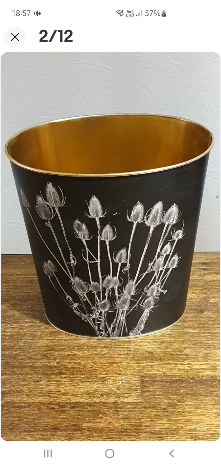 Vintage Office Paper Basket Massilly 60's Metal