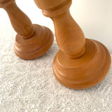 Opaline and wood sconces
