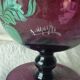 Enamelle vase large glass enamel on foot sign