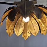 Svend Aage Holm Sørensen hanging lamp copper leaves brutalist