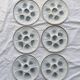 6 vintage Moulin des Loups earthenware oyster plates in shades of blue and grey